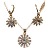Flower Drop Necklacce With EarRings