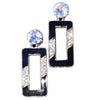 Modern Vintage Black n Long Pearl Ear Rings
