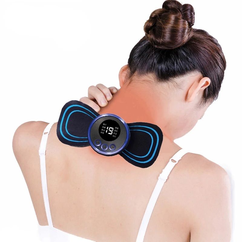 EMS Mini Electric Neck Back Body Massager Cervical Electric Neck Back Massager Muscle Therapy Pressure Pain