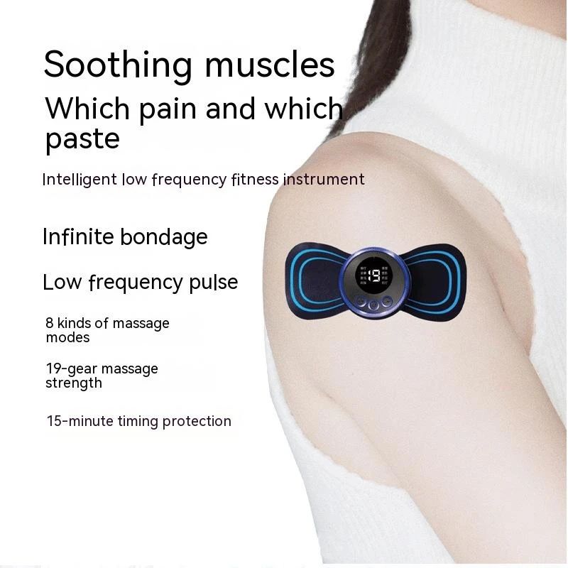 EMS Mini Electric Neck Back Body Massager Cervical Electric Neck Back Massager Muscle Therapy Pressure Pain