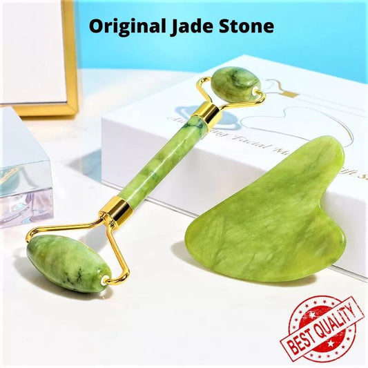 ade roller and Gua Sha Stone Anti Aging Natural Stone Jade Roller for Face Facial Beauty Massager Skin Face Roller Beauty Tools for Skin Care