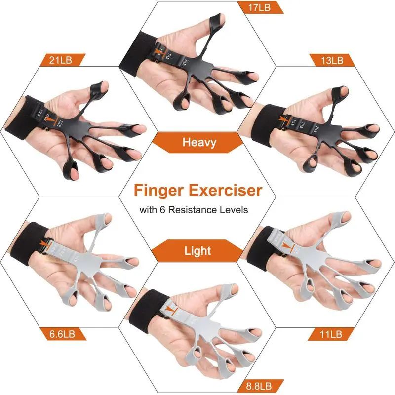 Silicone Gripster Grip Strengthener Finger Stretcher Hand Grip Trainer Gym Fitness Training And Exercise